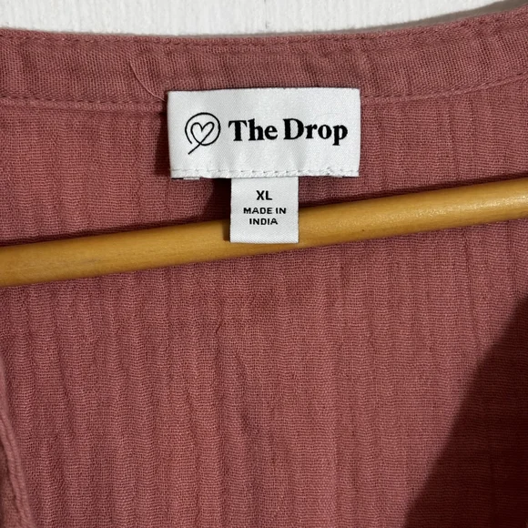 The Drop light pink flowy boho dress, ties on chest, size XL - Picture 3 of 6